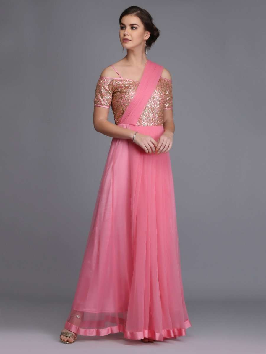 draped saree gown online