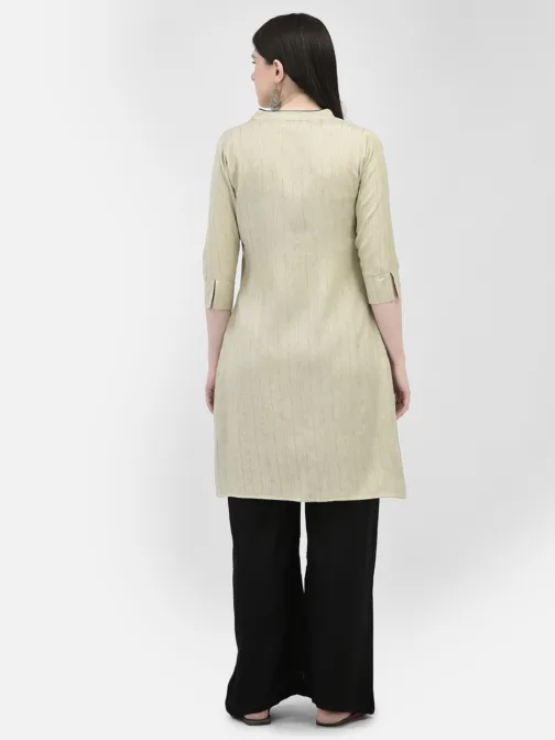 Ojjasvi Beige Cotton Solid Kurta - Image 6