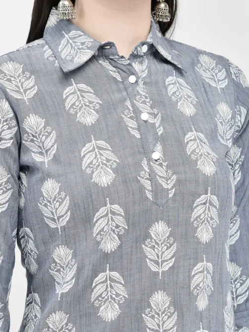 Ojjasvi Blue Rayon Self Design Kurta - Image 5