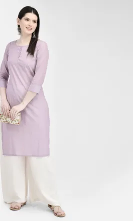 Ojjasvi Lavender Cotton Printed Kurta