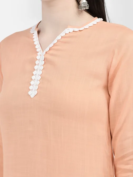 Ojjasvi Orange Rayon Solid Kurta - Image 6