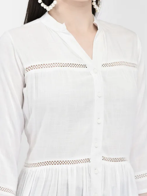 Ojjasvi White Rayon Solid Kurta - Image 6